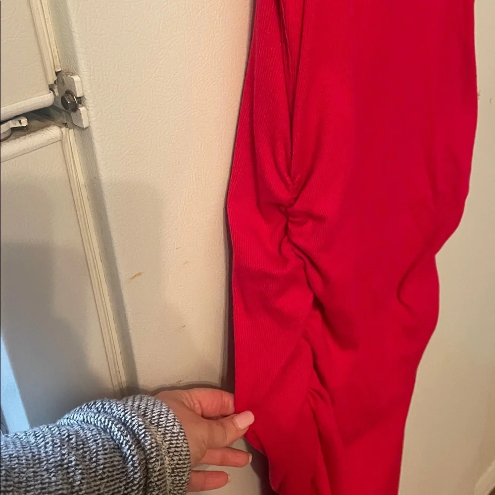 Michael Stars Los Angeles Large Scarlet Red Ribbed Maxi Dress Resort Classic - Picture 5 of 8